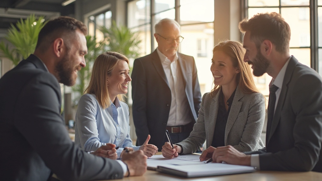 Professionelle Aufnahme eines erfolgreichen Teams in einem modernen Büroumfeld bei der Zusammenarbeit