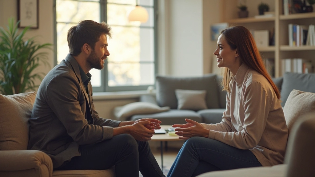 Mentor und Mitarbeiter in konstruktivem Feedback-Gespräch in modernem Büro